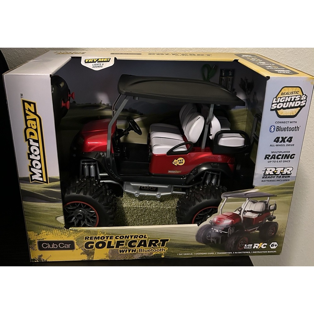 MotorDayz (1:15) Remote Control Club Car Golf Cart Red Bluetooth Music Lights RC - Picture 3 of 6